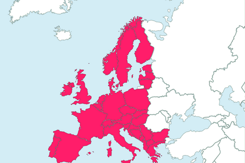 Abdeckung des EUCLID Netzwerkes (Stand 2022)